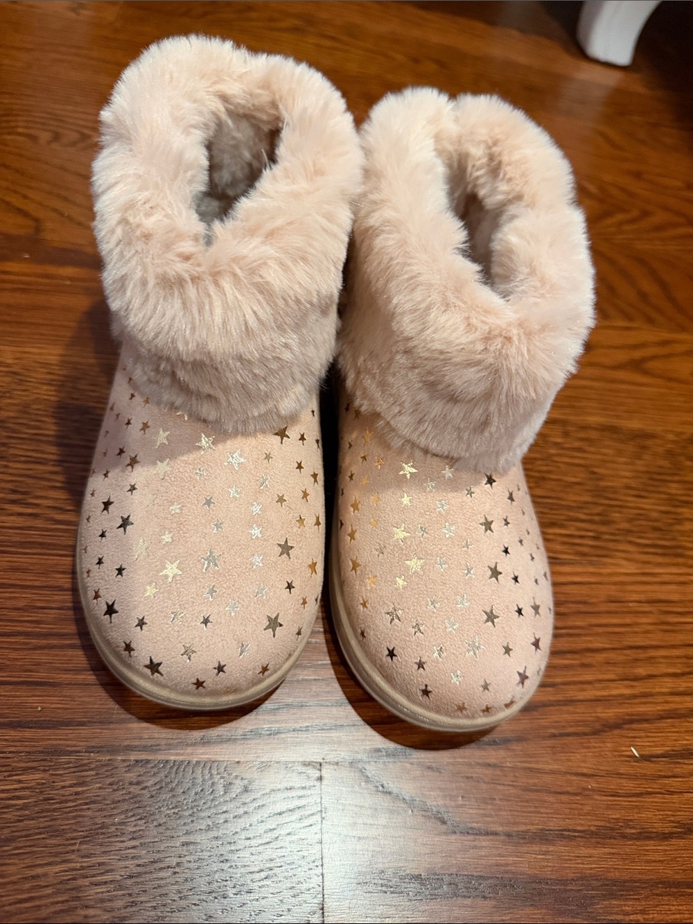 Girl Pink Faux Fur Starry Winter Booties